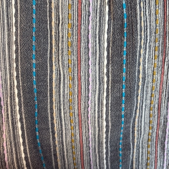 Caslon Multicolor Gray washed Striped Button Down Shirt/ Size Medium - Picture 7 of 8